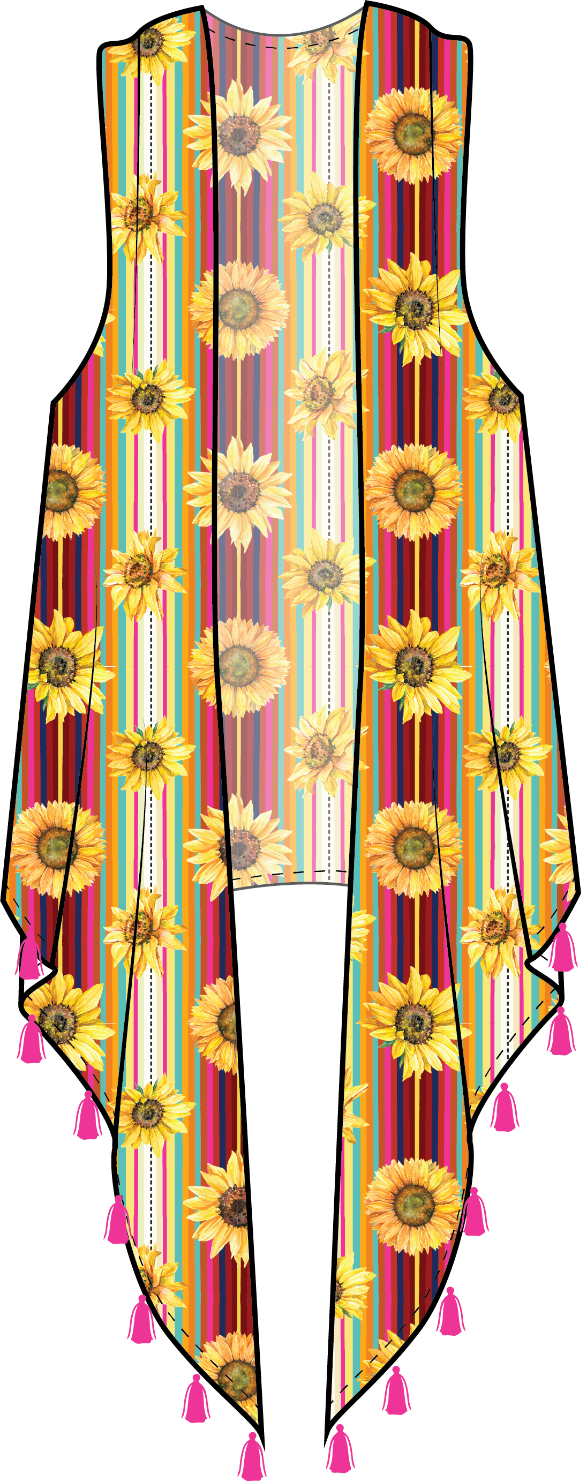 Girl's The Sunflower Vest with Red stripes
