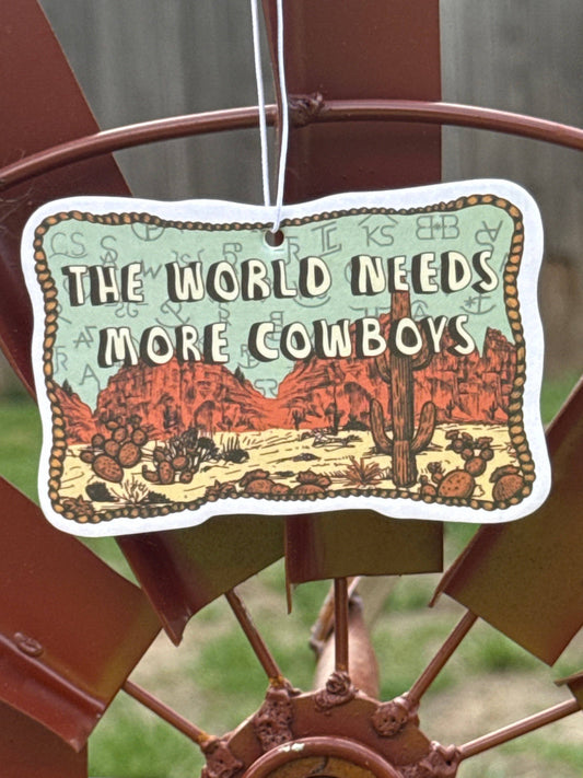 World needs cowboys air freshener