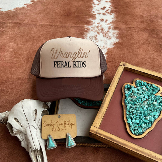 Wranglin Feral Kids Western Trucker Hat